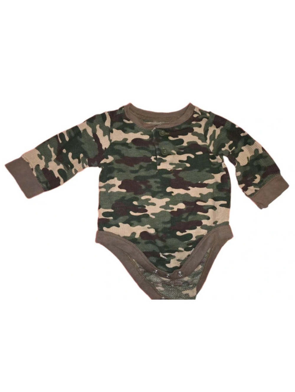 Garanimals Camo Knit Bodysuit Onesie Long Sleeve Cotton Blend Boys 0-3M